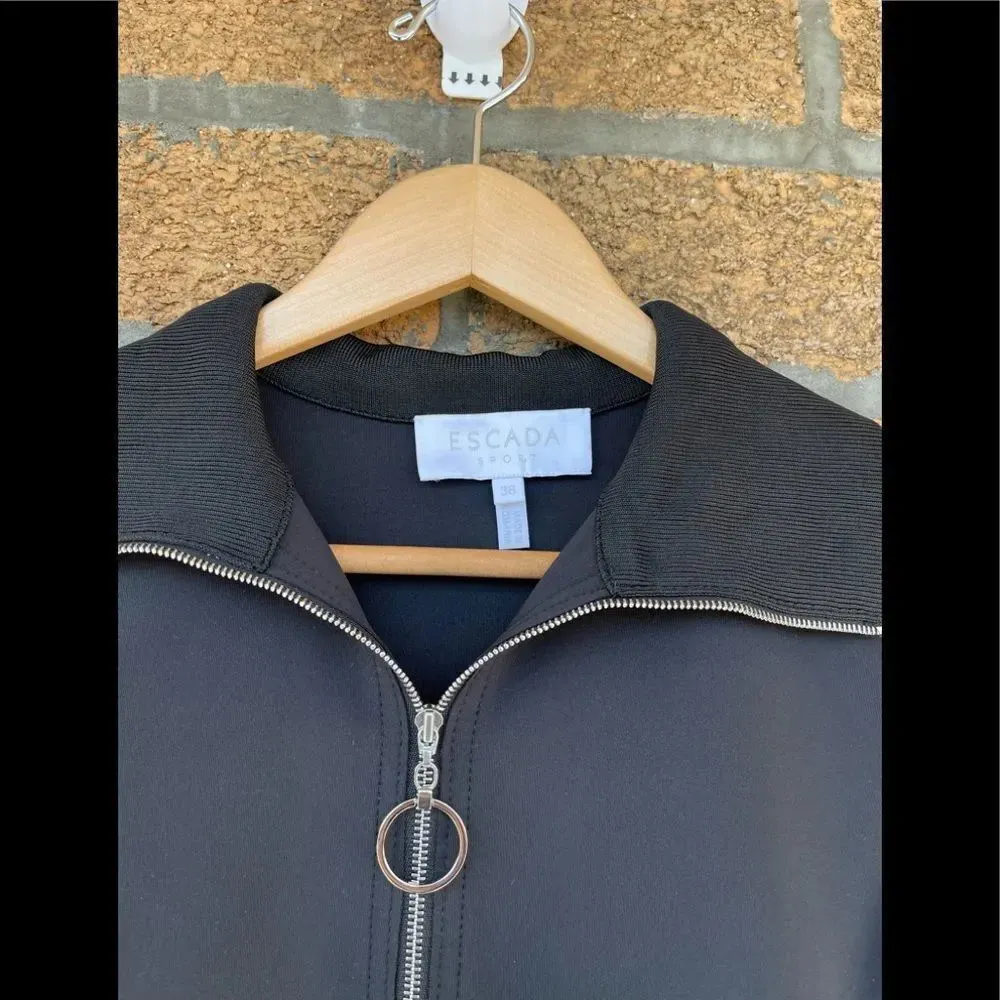 ESCADA SPORT LACE SHEER SLEEVE JACKET 38 Black Size 8 - Image 2