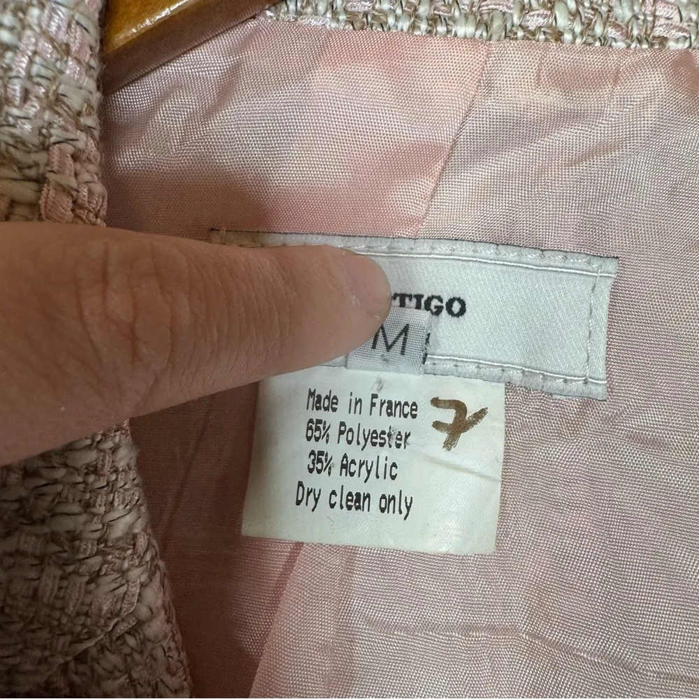 Vertigo Paris Pink Tweed Blazer Size‎ Medium - Image 4