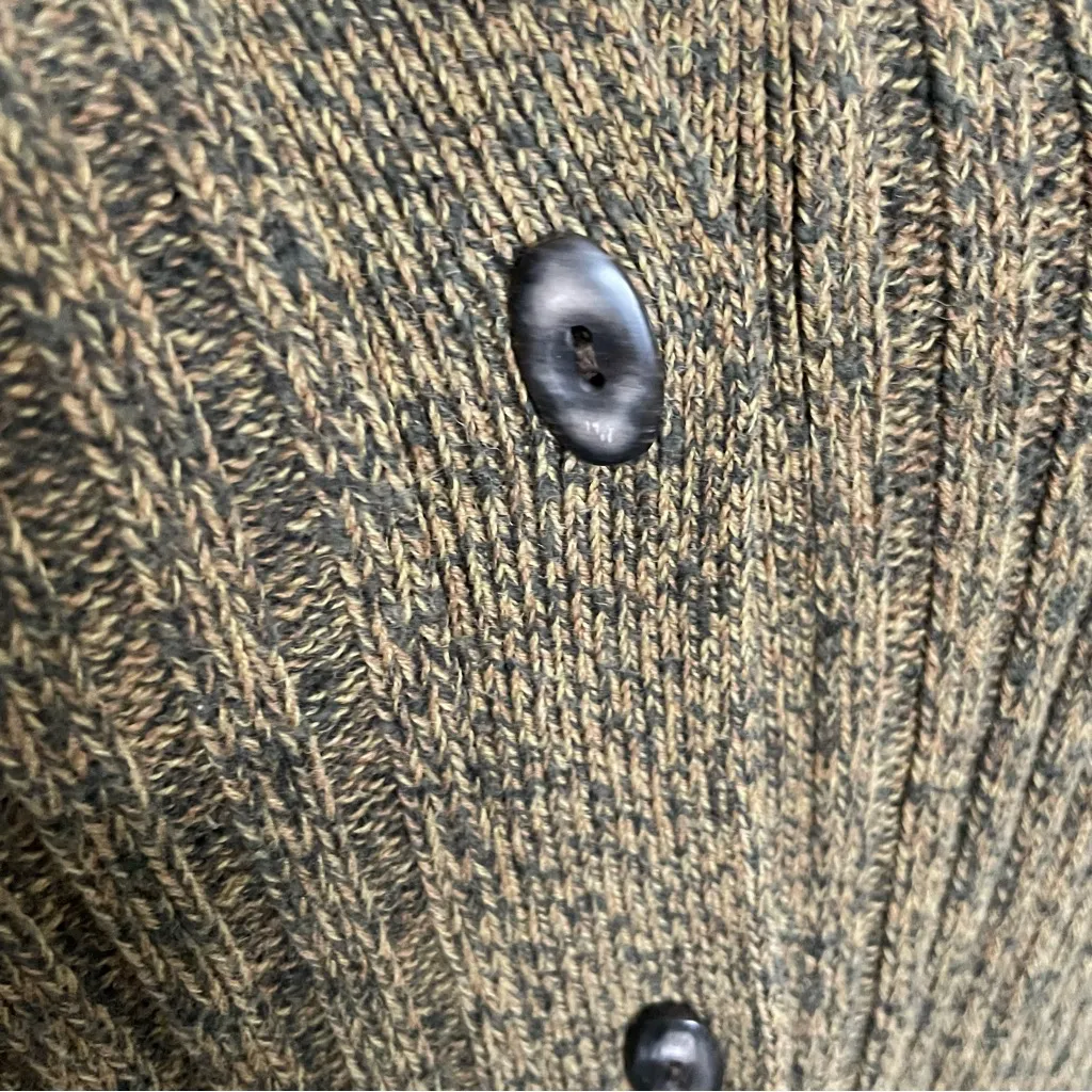 Vintage Nine & Company Sweater Tunic Knit Button Front Pocket Cotton Linen Green Size L - Image 7