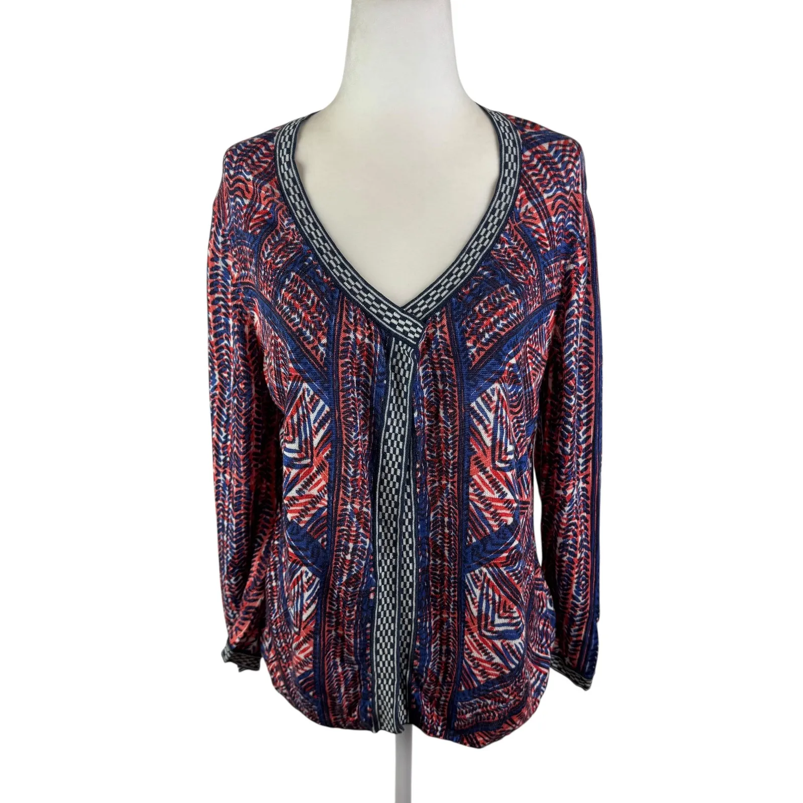 Nic + Zoe Picasso Linen Blend Cardigan Sz LP Multi Open Front‎ Lightweight Artsy - Image 2