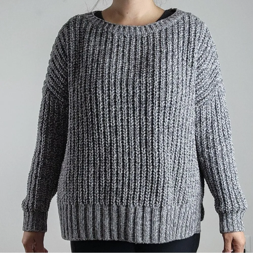 American Eagle Crop Boxy Sweater Chunky Knit Pullover Loose Fit Oversized S - Image 6