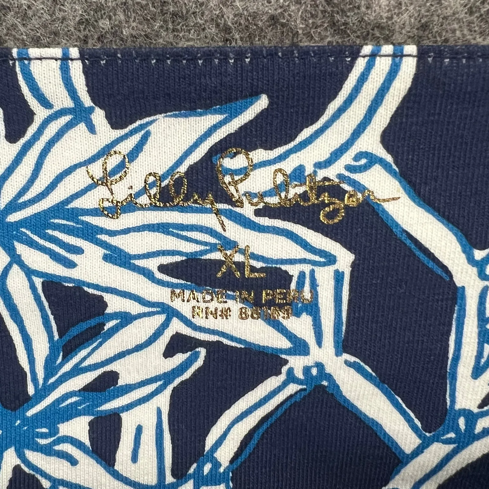 Lilly Pulitzer Hollee Dress Womens XL Navy Blue Lucky Bamboo Cutout TINY FLAW - Image 13