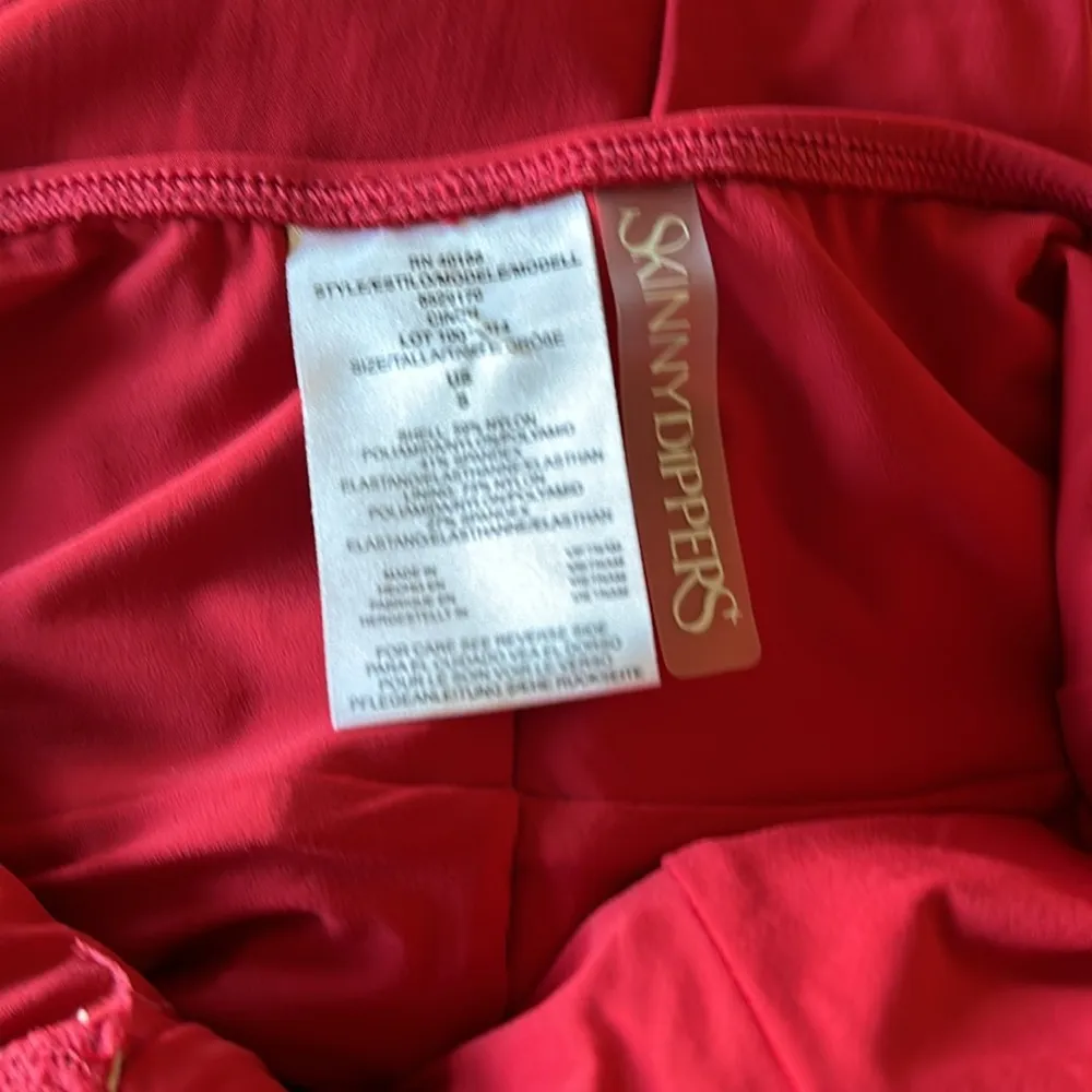 NWOT Skinny Dippers Swimwear Jelly Beans Cinch Ruffle Sleeve One Piece Swimsuit Red - Image 4