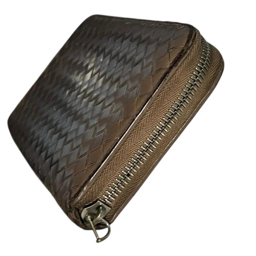 Bottega Veneta Intrecciato Weave Taupe Leather Continental Wallet - Image 9