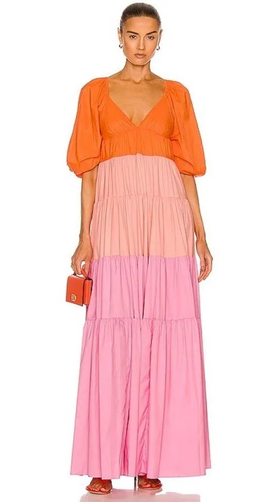 STAUD Meadow Maxi Tiered Dress, Size M New w/Tag Retail $375 SOLD OUT! - Image 5