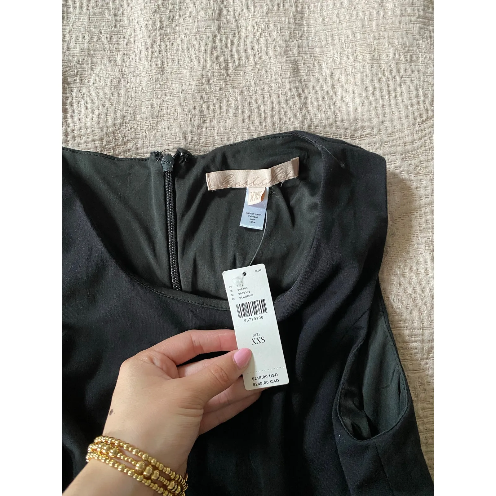 HUTCH Twofer Black Satin Tulle Mini Dress Size XXS NWT - Image 9