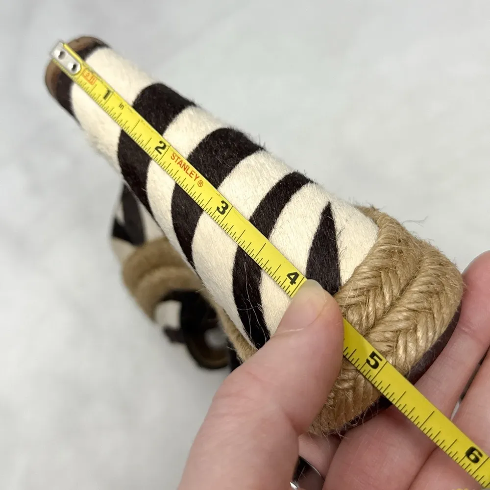 Christian Louboutin Tigresse 120 Zebra Pony Calf Hair Platform Wedge Sandals 36 - Image 11