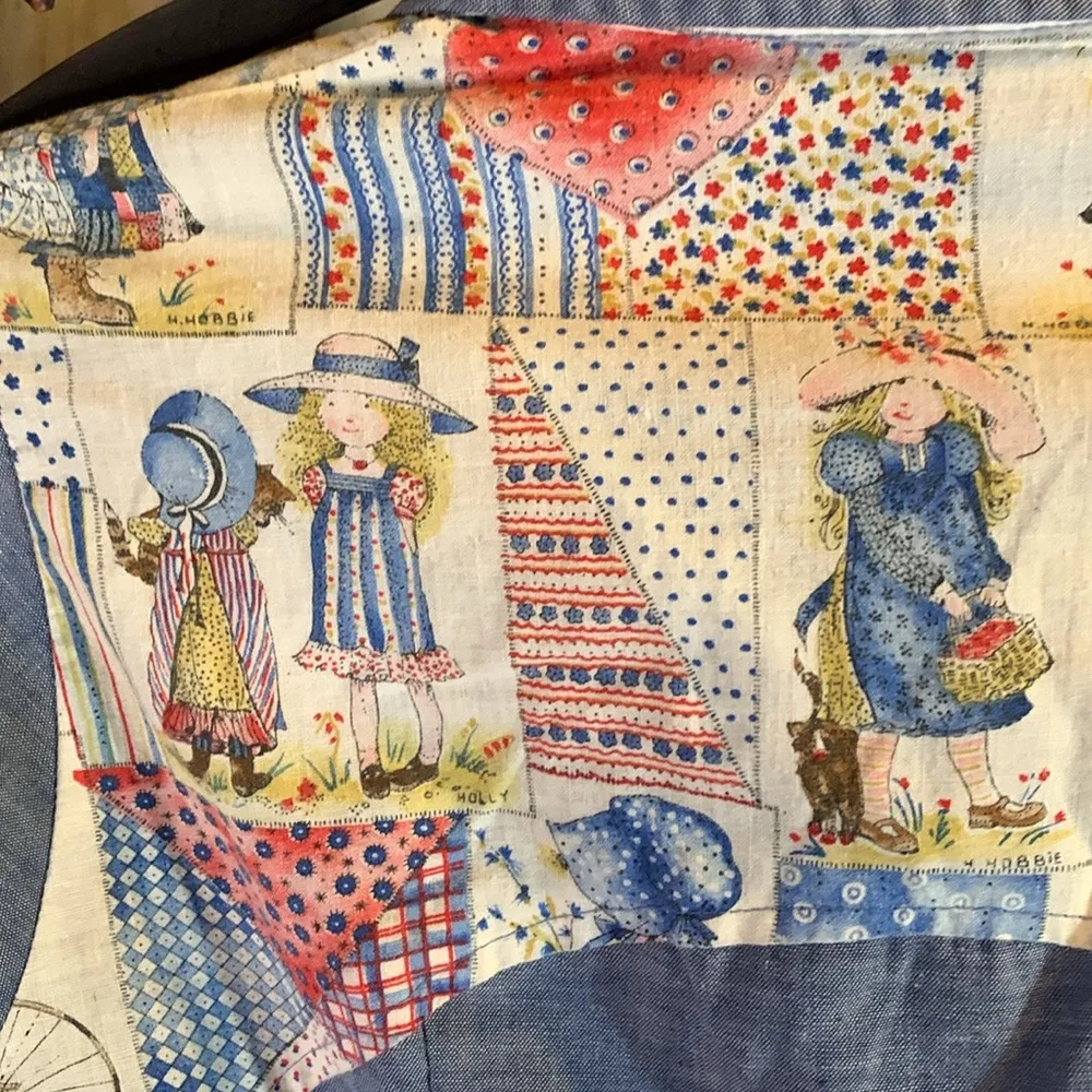 Vintage Holly Hobbie Print Chambray Cowboy Shirt Size 7/8 Red - Image 8