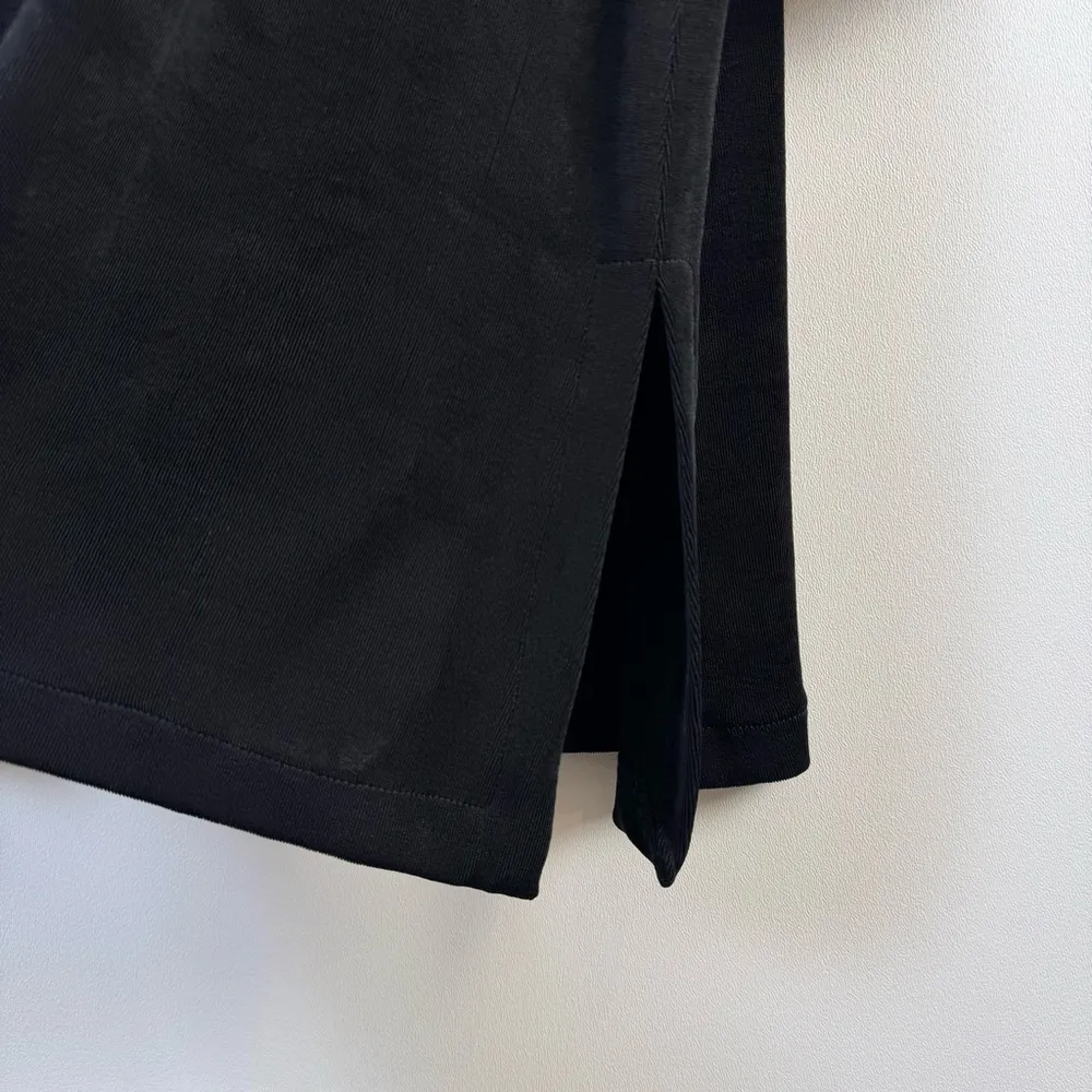 AHNI Handmade Tunic Shirt Top Black Slinky Size 1 Small Medium Stretchy Art Wear - Image 5