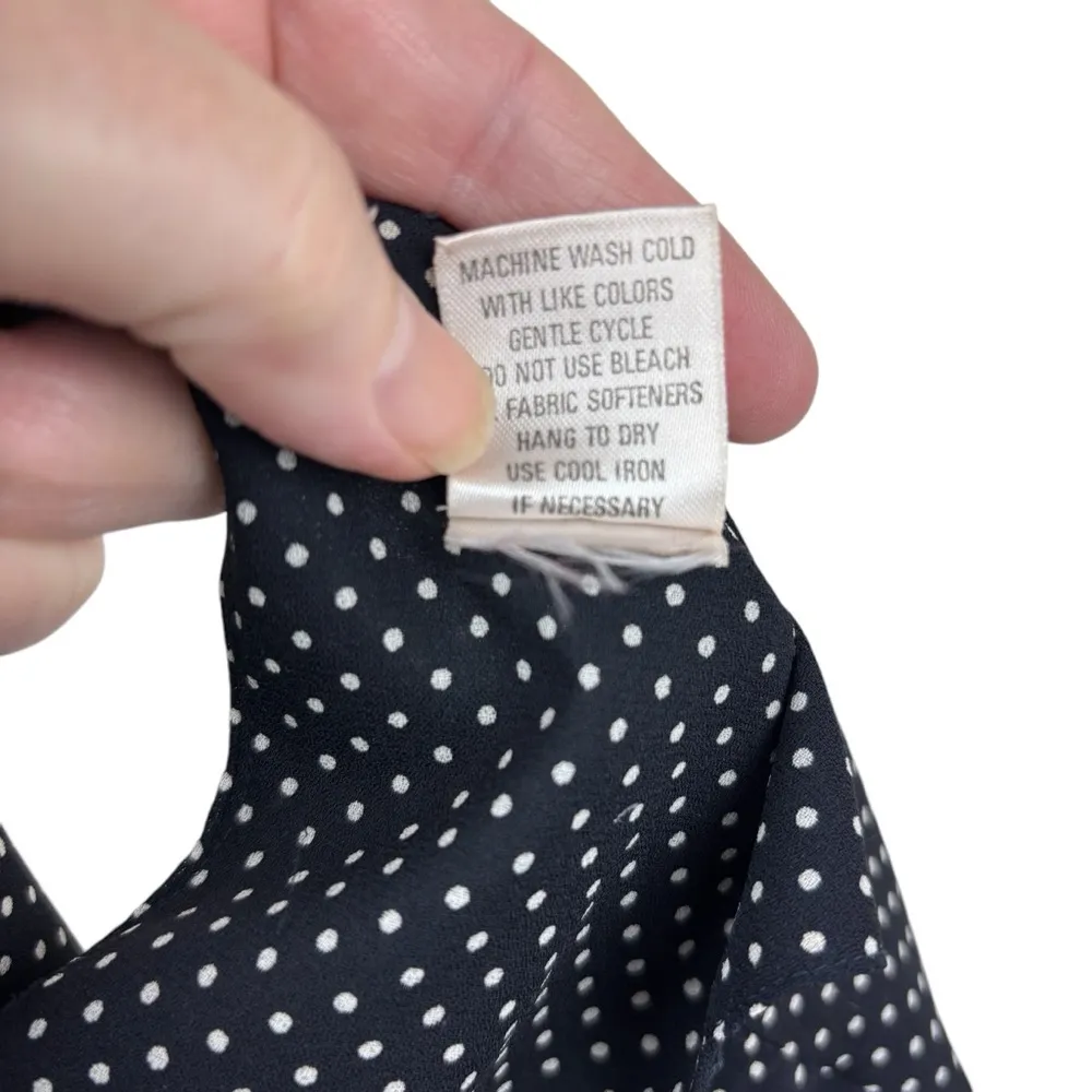 Vintage Chaus blouse size 24 polka dot dressy 80s semisheer party office casual - Image 7