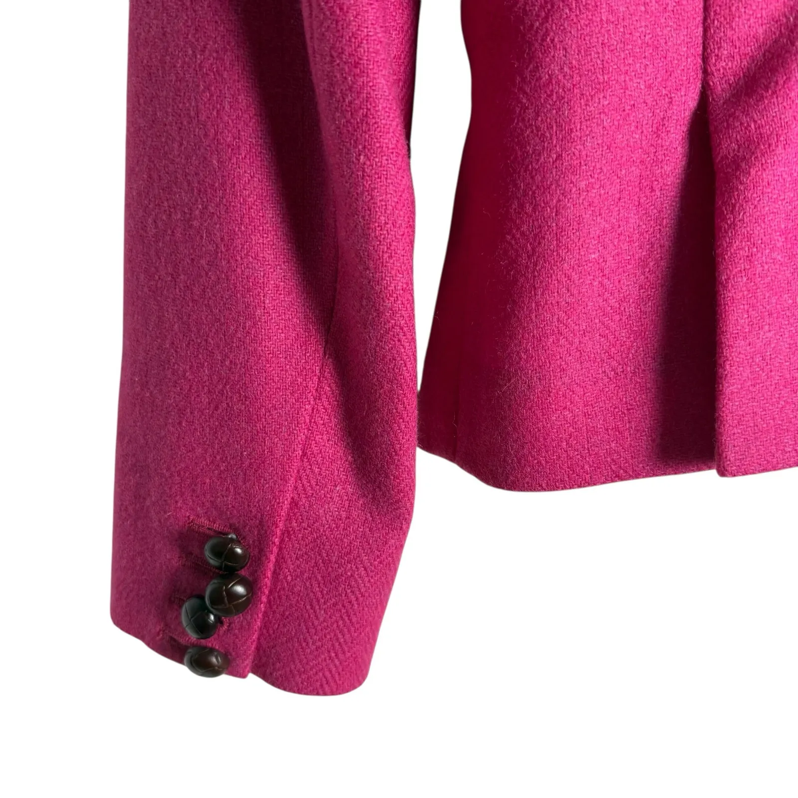 J.Crew Wool Black Jacket Blazer Robert Noble Scottish Cloth Hot Pink Sz 0 - Image 8