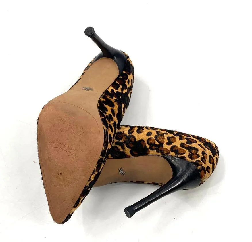 Kenneth Cole Bon-Together Leopard Animal Print Calf Hair Pointed Heeled Pumps 7M - Image 7
