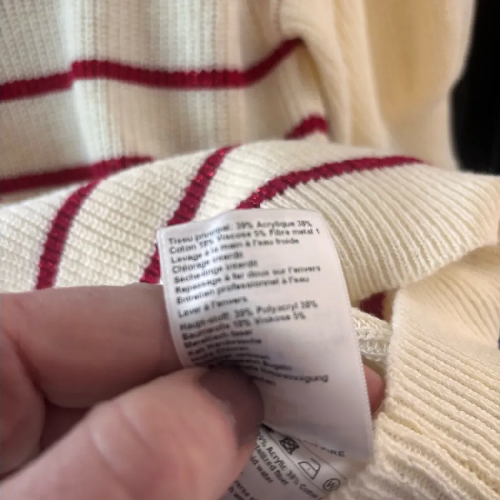 Ba&sh Striped Short Sleeve Knit Sweater - Image 6