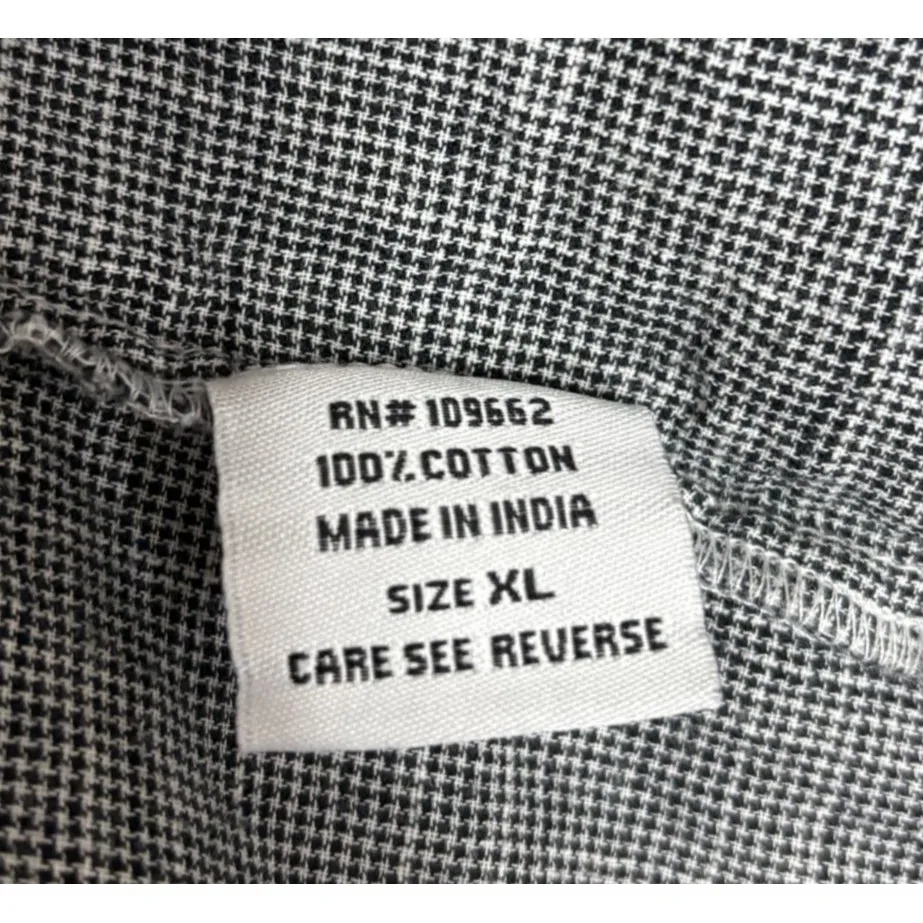 Tulip Shirt Dress XL Black White Plaid Midi Cotton Pockets Lagenlook Minimalist - Image 11