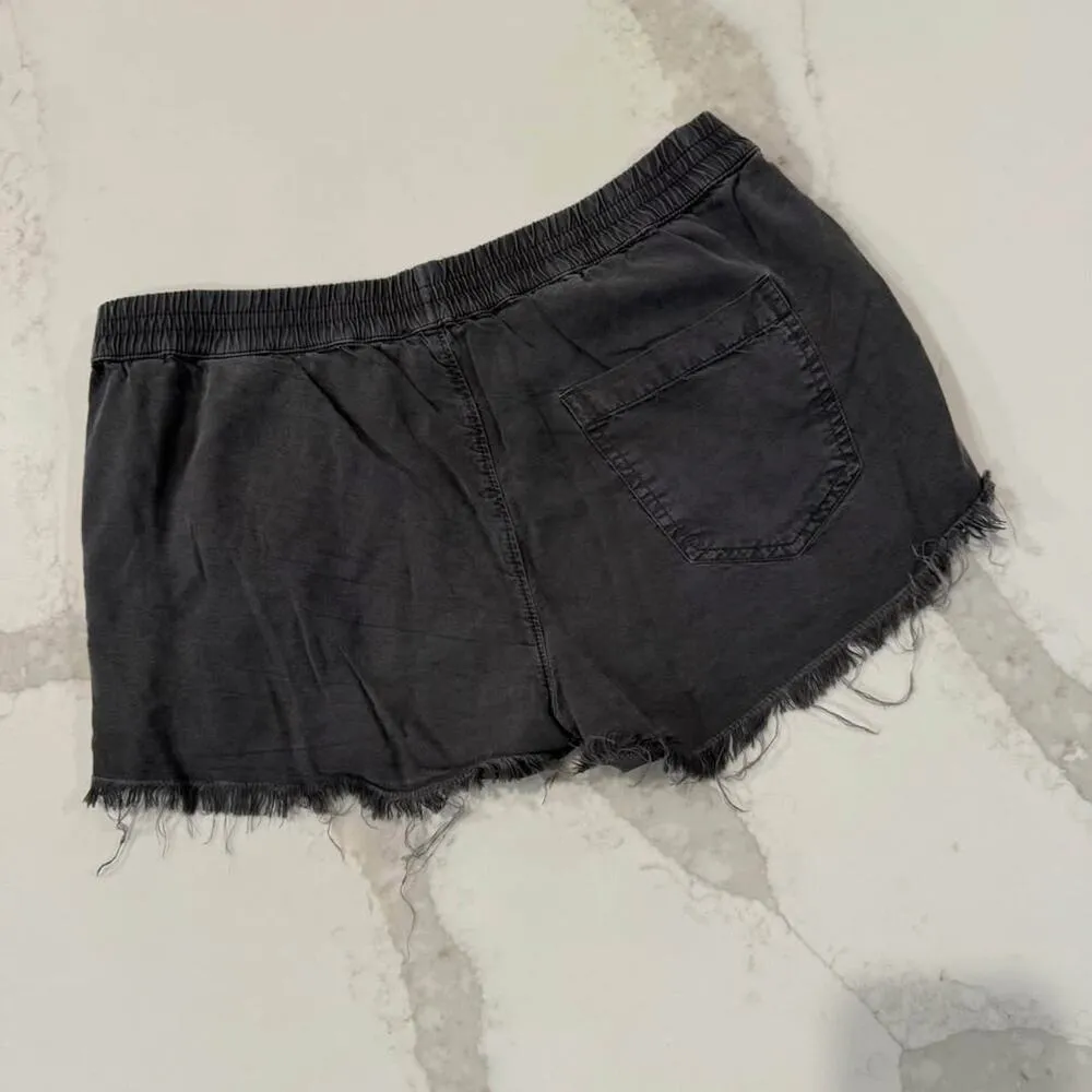 Aerie American Eagle Pull On Frayed Hem Shorts Women’s XS Charcoal Gray Cutoff - Image 5