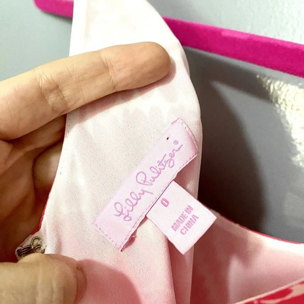 Lilly Pulitzer Splash Pink Show Your Stripes Silk Posey Sleeveless Dress 0 - Image 5