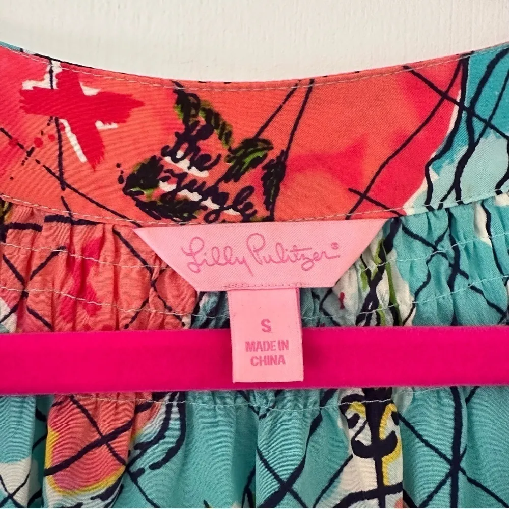 Lilly Pulitzer X Marks The Spot Map Print Elsa Silk Blouse - Image 7