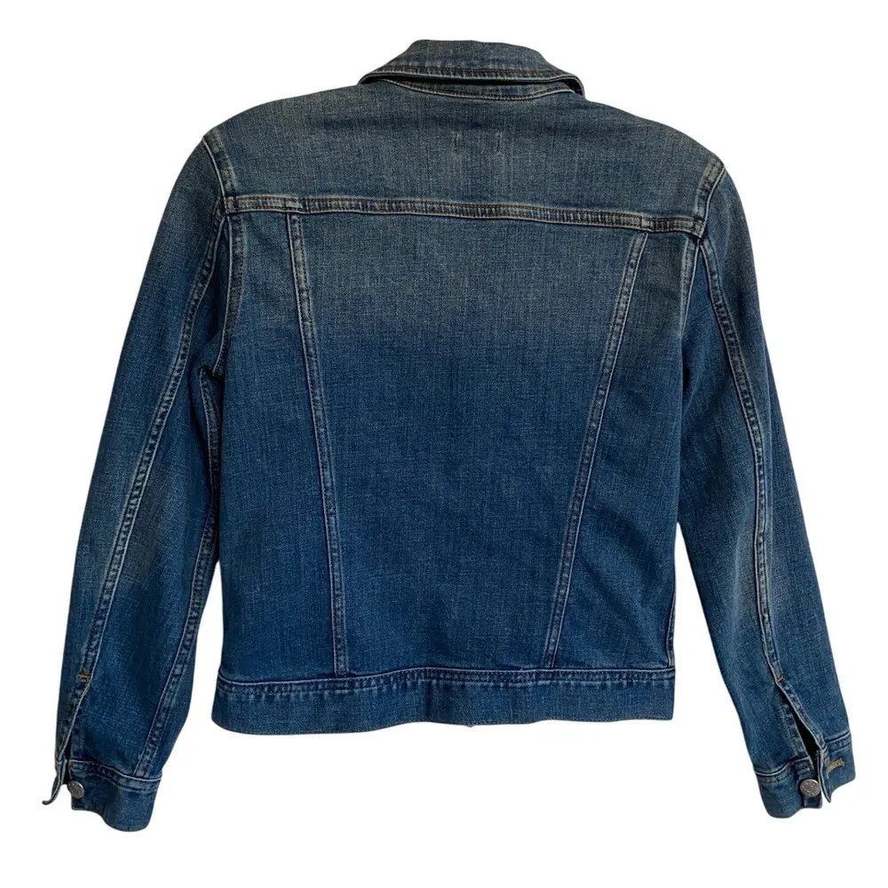 J. Crew Factory Women's Blue Denim Trucker‎ Jacket - XS - Image 3