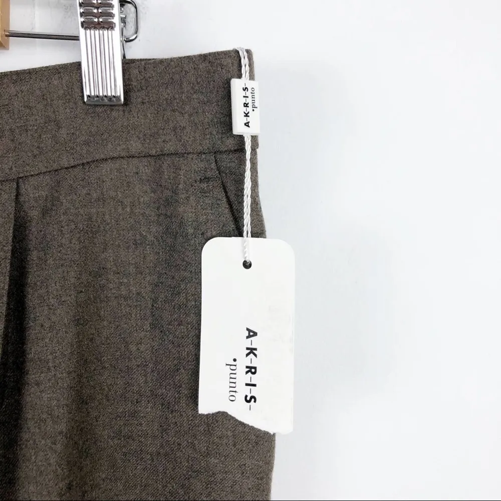 New  Akris Punto Maiko Pleated Flattering High Waisted 100% Wool Trousers Pants - Image 8