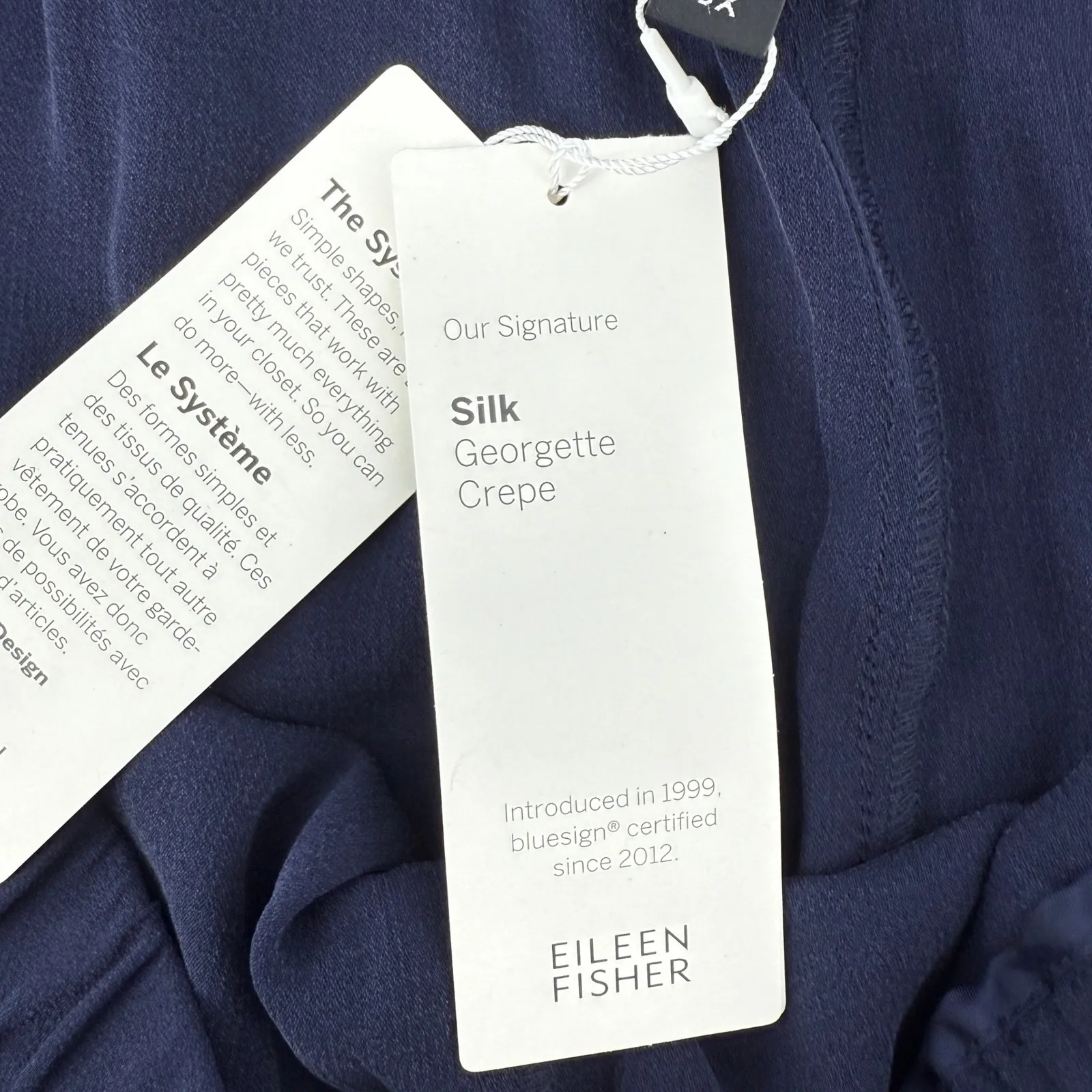 Eileen Fisher Silk Georgette Crepe Slouchy Ankle Pant Midnight Navy Women 3X NWT - Image 7