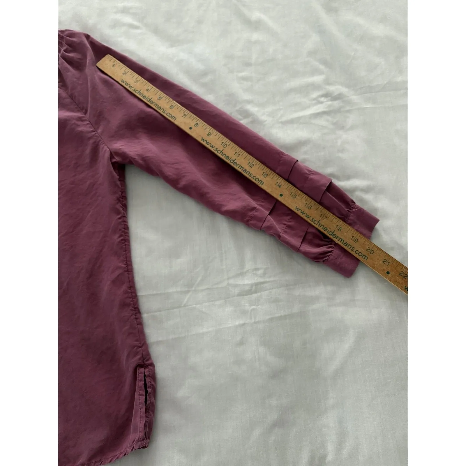 Soft Surroundings Blouse Womens Small Purple Linen Blend Silky Lightweight - Image 16