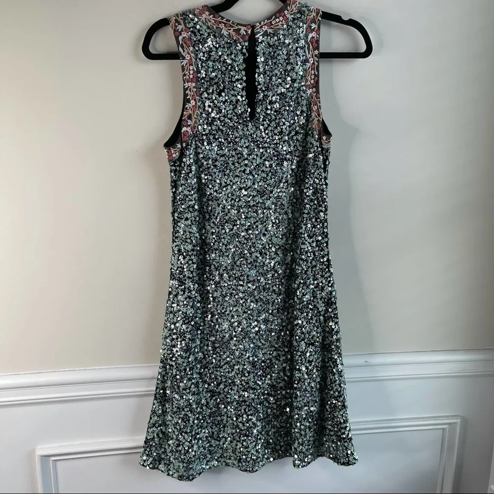 Anthropologie Varun Bahl sequin embellished embroidered‎ astronomy dress size 2 - Image 5
