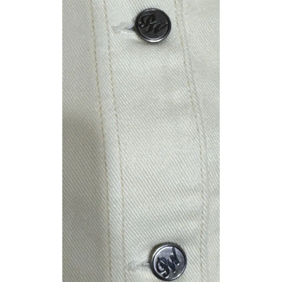 VTG Privacy Wear‎ women's M Cream Embroidered Denim jacket W Orange Brown Accent Yellow Size M - Image 8