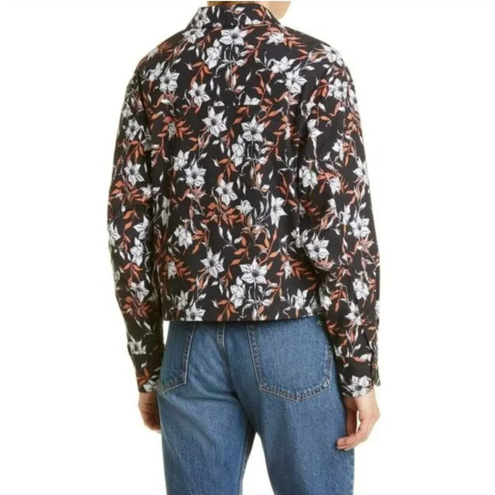 NWT Rag & Bone Jessie Floral Print Linen Blend Shirt Jacket - Image 3
