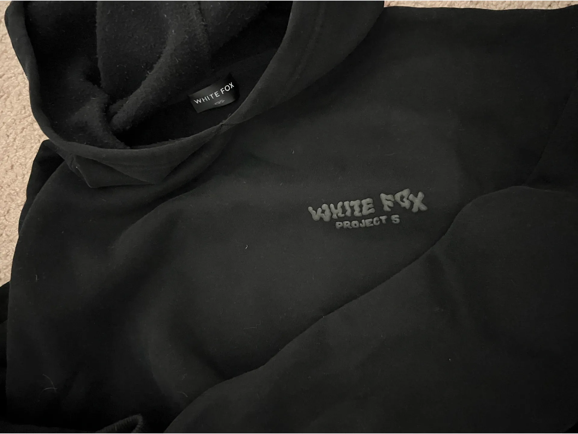 White Fox Boutique Black Oversized Hoodie - Image 4