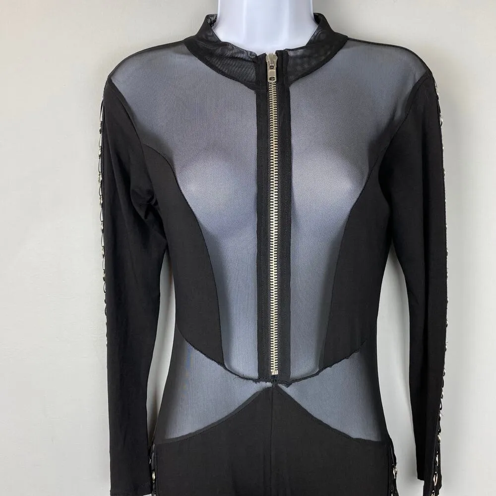 Poster Girl Black Rude Temptations Mesh Jumpsuit XS Catgirl - Image 2