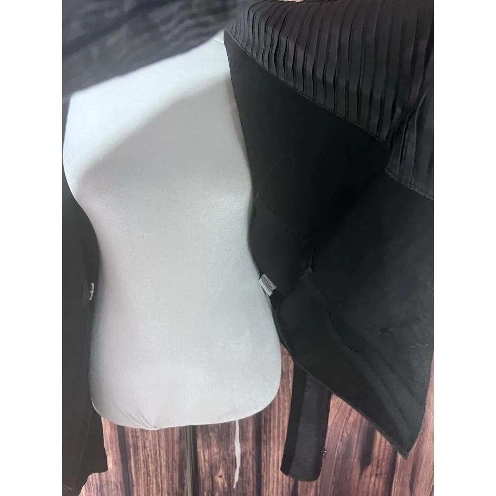 Patrizia Luca Milano Faux Leather Asymmetrical Hem Moto Jacket Black M Brown Size M - Image 3