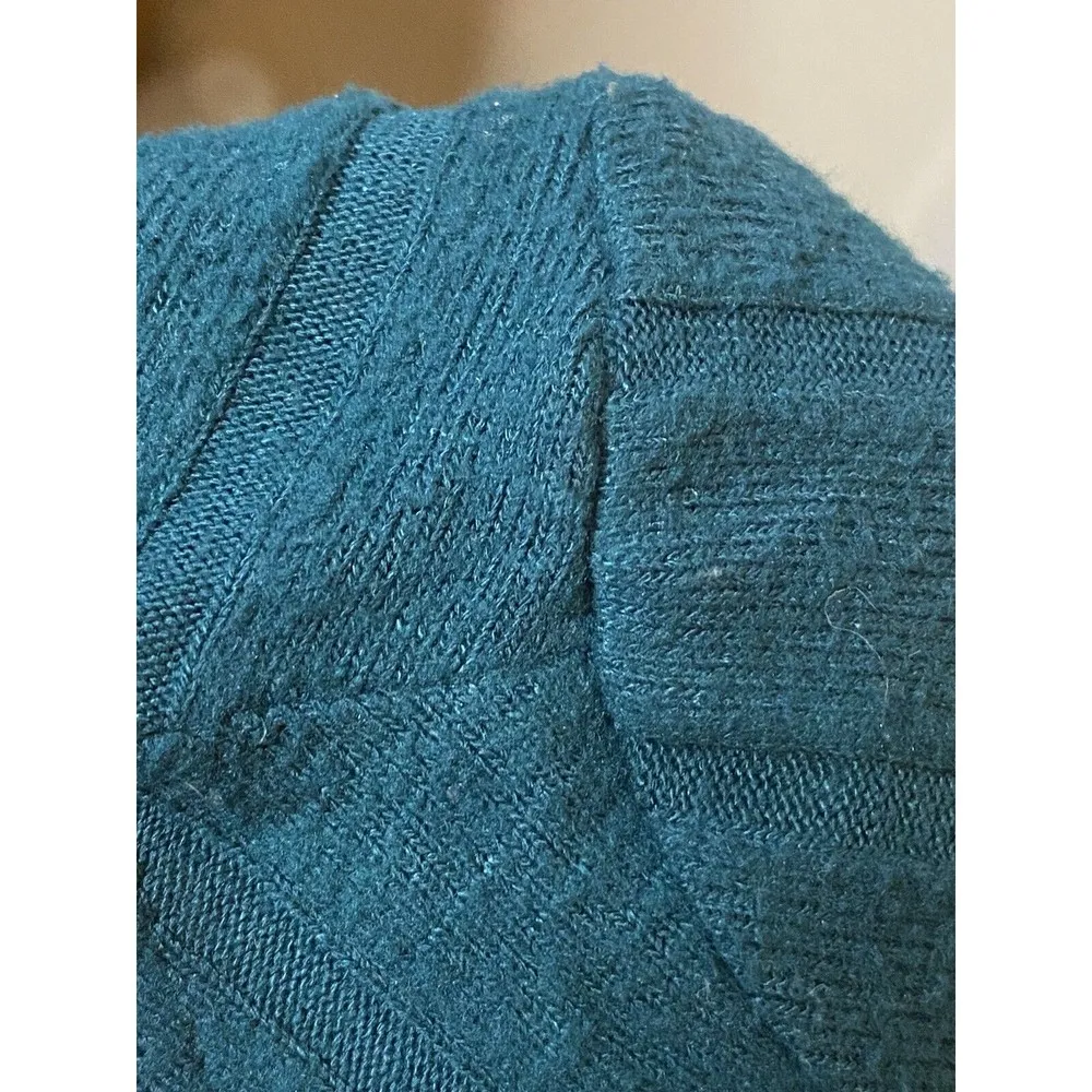 Anthropologie Blue Green Teal Long Sleeve Crew Neck Sweater Size XXS‎ - Image 5