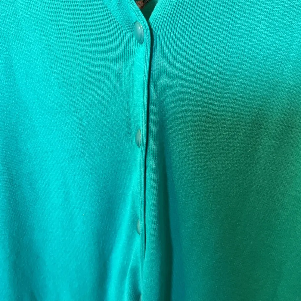 16. Bob Mackie Teal Button-Up Cardigan with Embroidered Dream Catchers Size 2X - Image 4