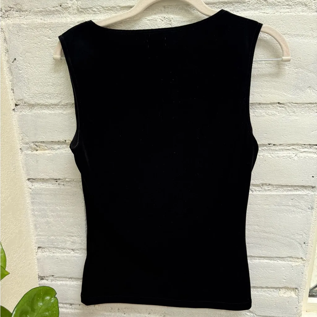 L'AGENCE Kaeli Velvet Square-Neck Tank Top - Image 6