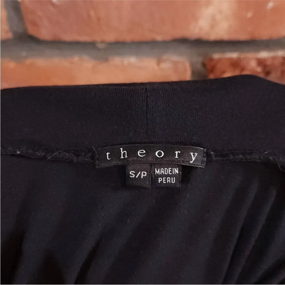 Theory Jersey Knit Long Sleeve Turtleneck in Black Minimalist Basic Women's S - Image 7