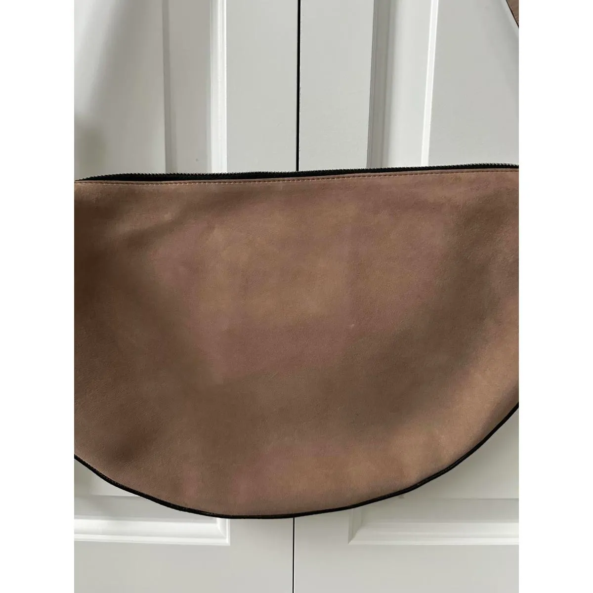 AllSaints Half Moon Suede Shoulder Bag NWT Mink Brown - Image 5