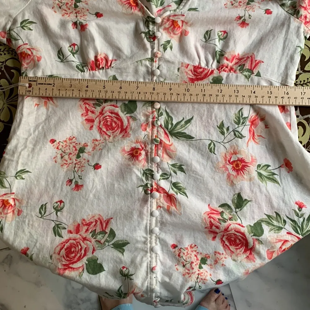 ZARA Linen Button Front Dress Sz: L - Image 14