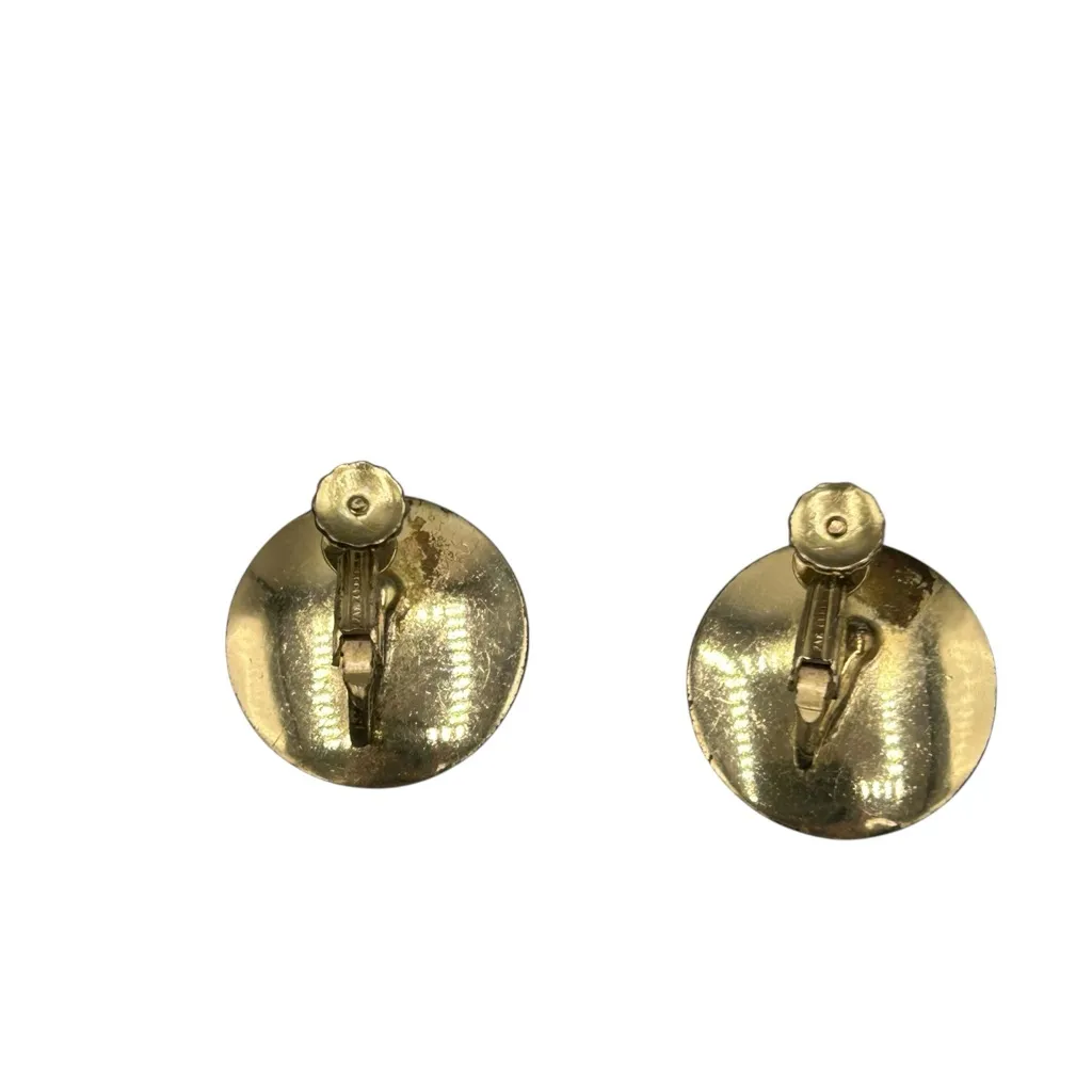 Sterling Silver Monogram Disc Screwback Earrings - Image 2