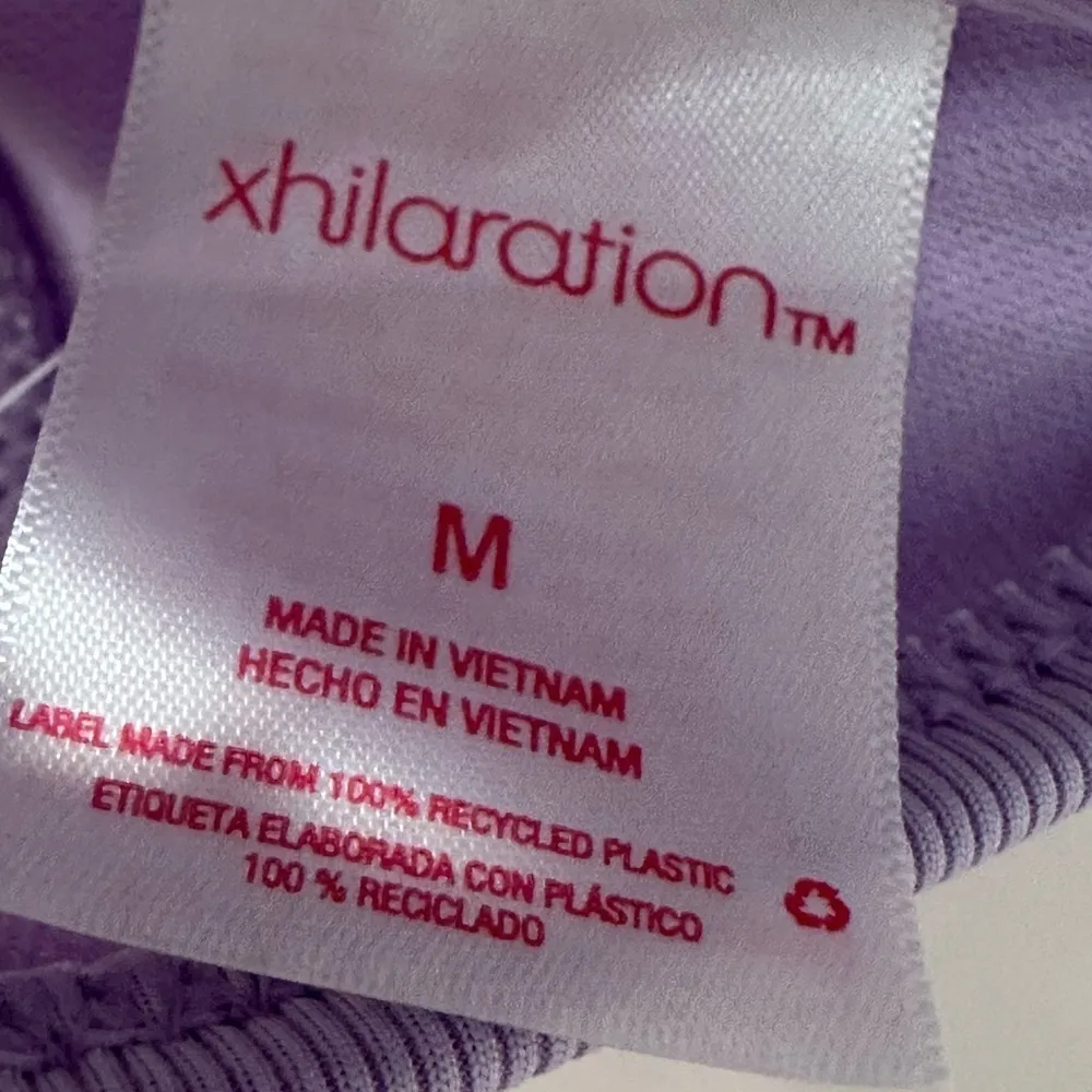 Xhilaration Ribbed Lilac Purple Daisy Bikini Top Bandeau Medium Coquette Beach - Image 8