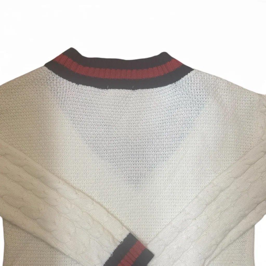 TILT White Sweater with Red and Black Trim Size XS - Image 3
