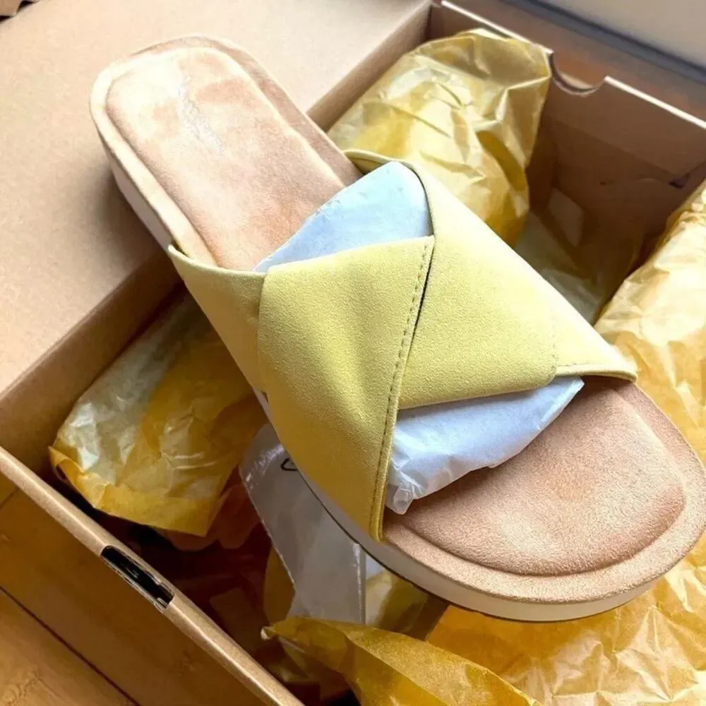 Koolaburra by Ugg Carenza twist slide sandal in Pale Banana size 11 new in box Yellow - Image 12