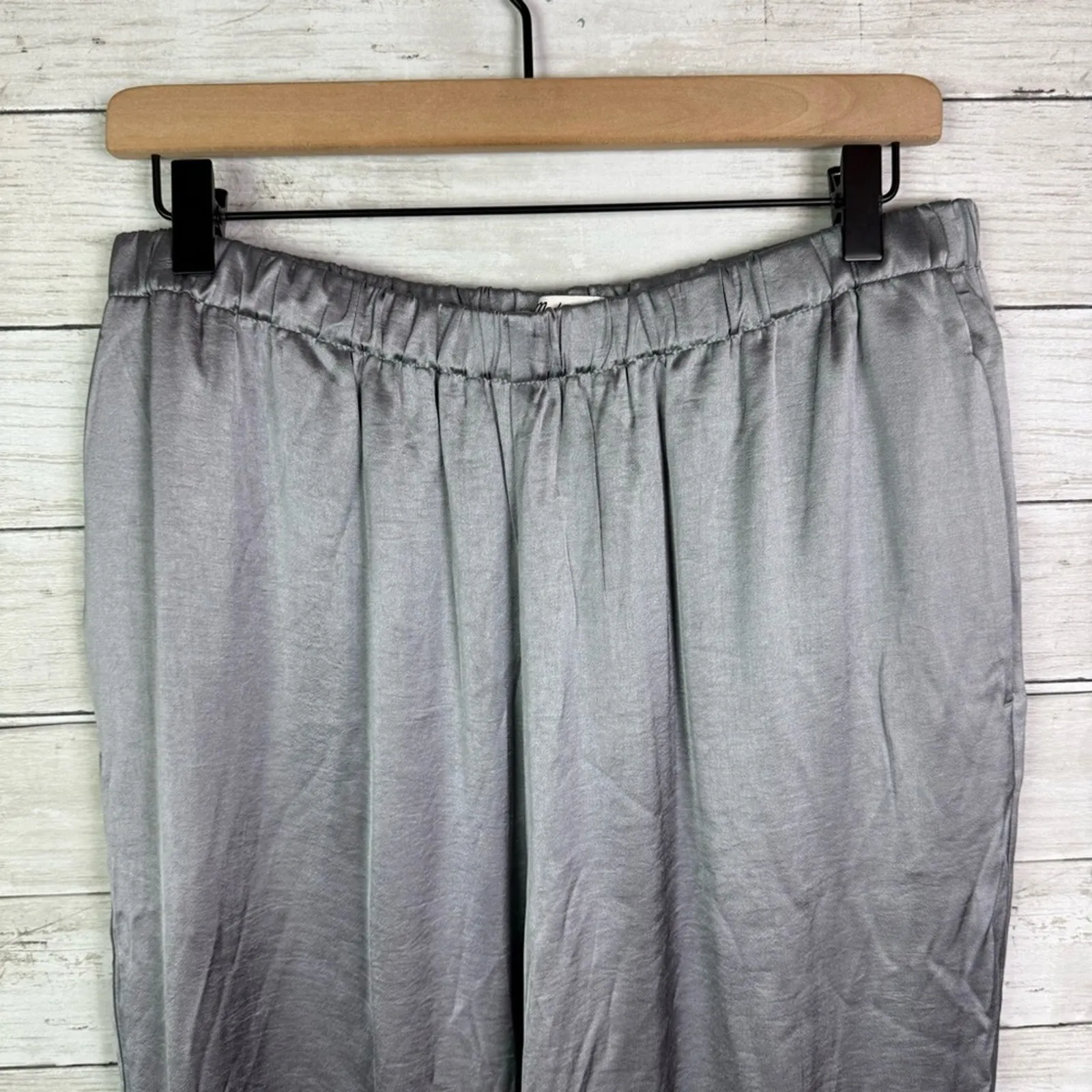 Madewell Straight-Leg Full-Length Pants in Satin Dusk Grey Size XL - Image 7