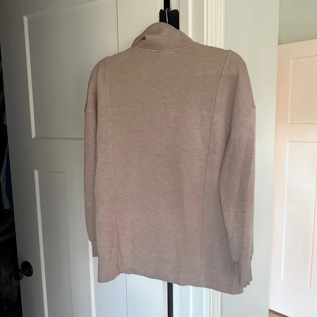 Varley Naya Half-Zip Sweat Dreamsoft Taupe Marl Pullover - Image 6