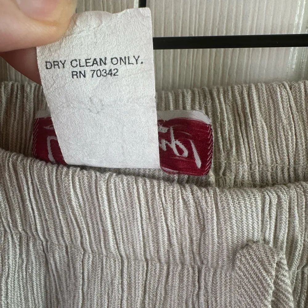 VTG Pants Womens Large Gauze Live It Up! High Rise Ankle Straight 80s 90s Tropic Gray - Image 5