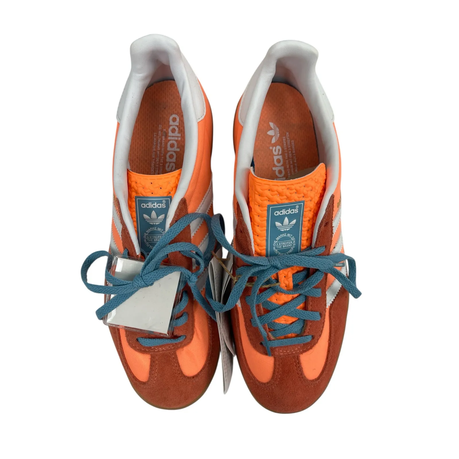 NEW Adidas Gazelle Indoor Orange Low Top Lace Up Athletic Sneakers Shoes Sz 6.5 - Image 2