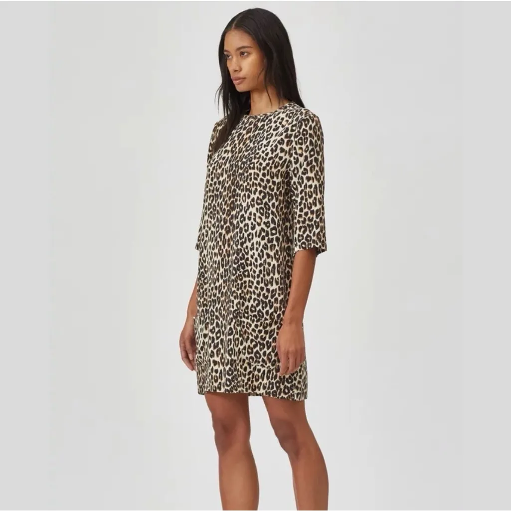 Equipment Women's Aubrey Dress in a leopard print pattern - Image 2