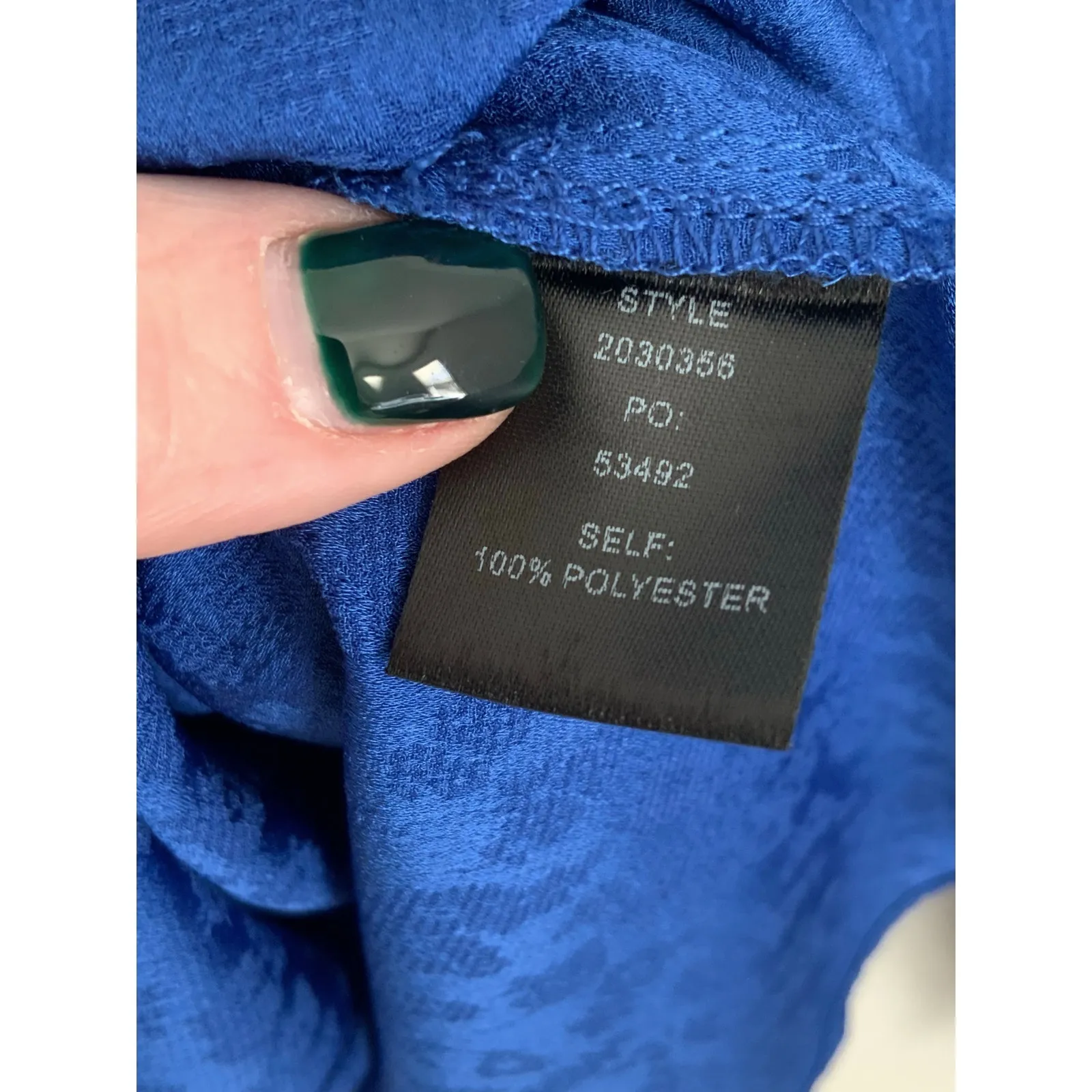 Current air blue floral long sleeve blouse size small - Image 3