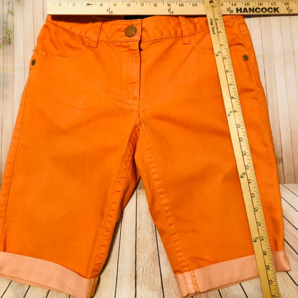Rafaella  Jeans Orange Long Bermuda Shorts Size 6 - Image 4