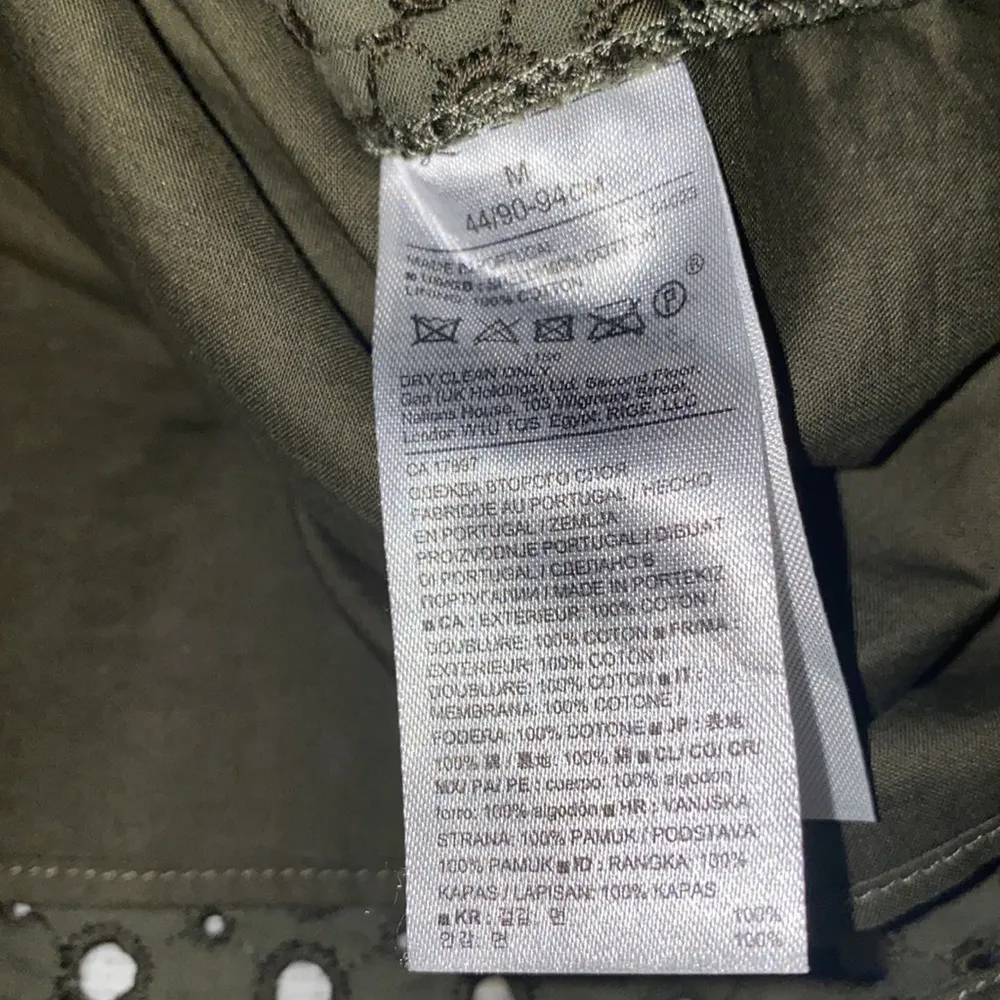 BANANA REPUBLIC M LIMITED EDITION FLUTTER-SLEEVE EYELET DRESS OLIVE GREEN - Image 5