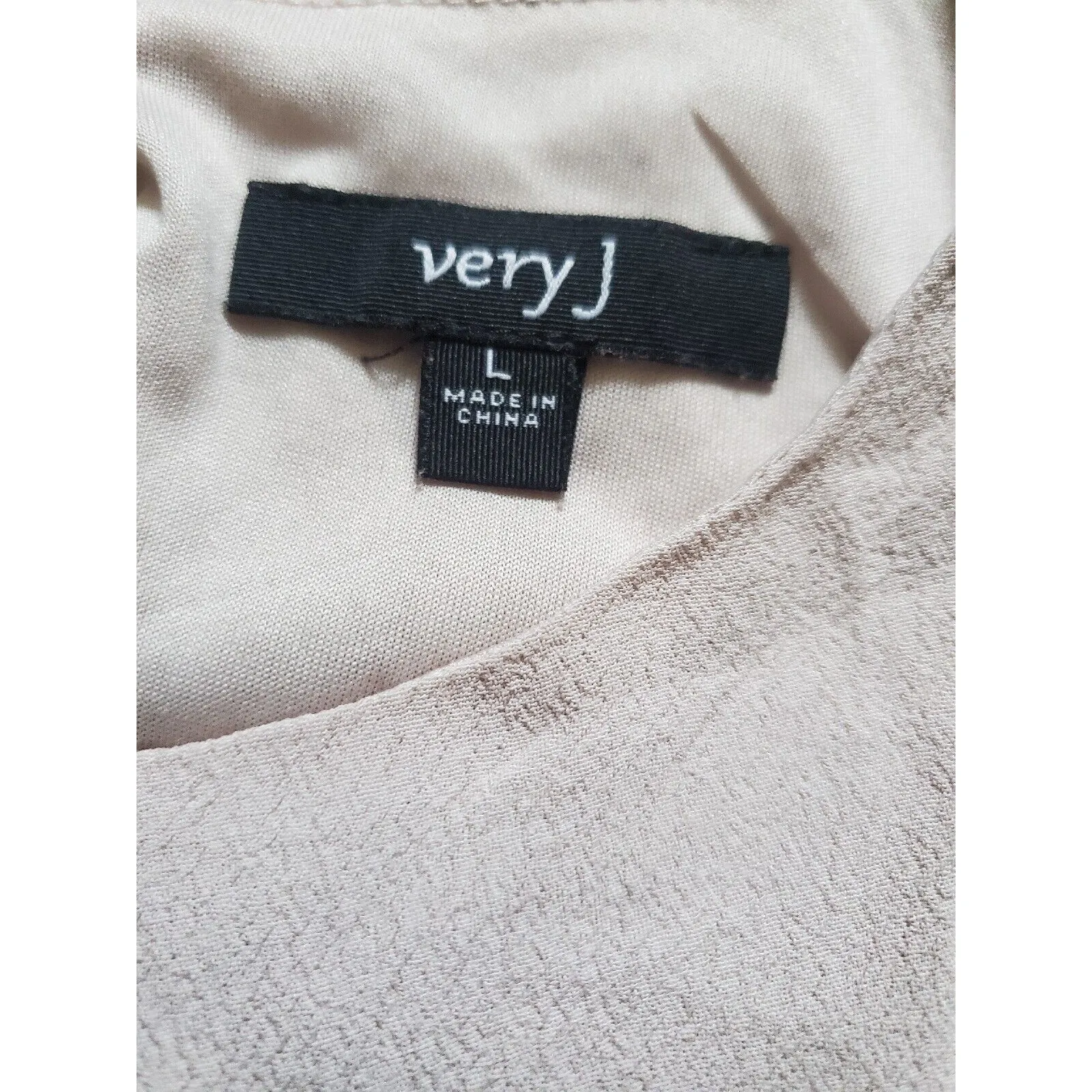 Very J Dress Women Large Sleeveless Pastel Pink Cream Shift Midi w Pockets - Image 8